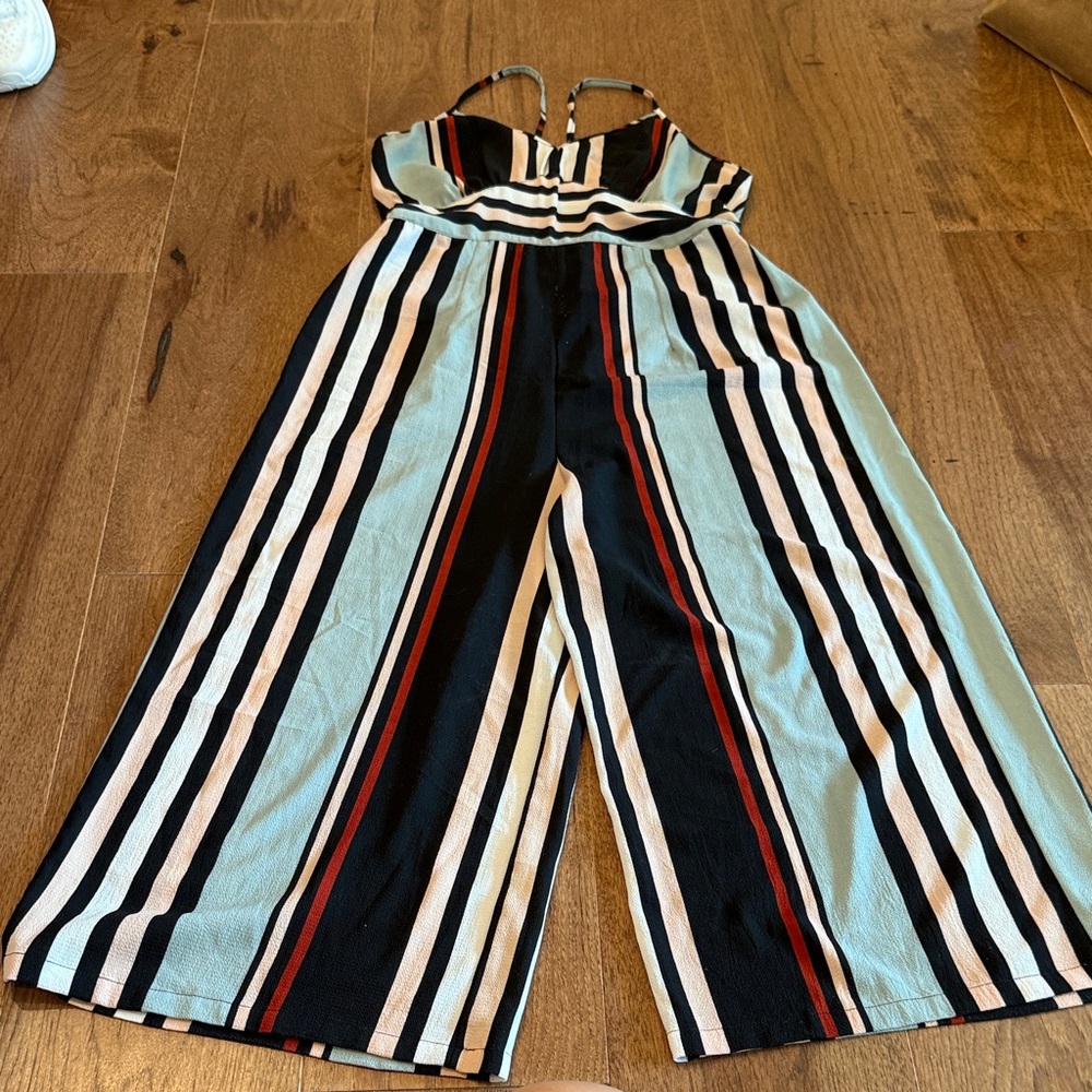 Angie Multicolor Striped Jumpsuit with Spaghetti Straps